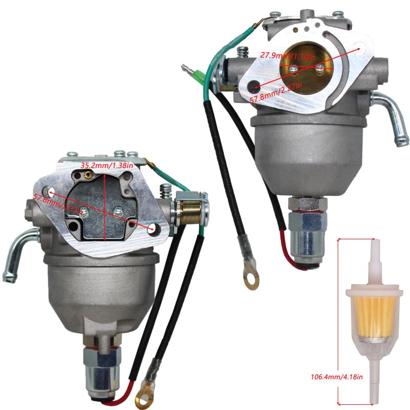 Dosens كربوراتور دوسنز متوافق مع محرك كوهلر CV18S CV20S CV22S CV620 CV640 CV725 كوماند 24 853 25-S 24 853 19-S 24 053 08-S 24 053 50-S، 24 853 50-S جزازة مع فرش تنظيف - Image 2